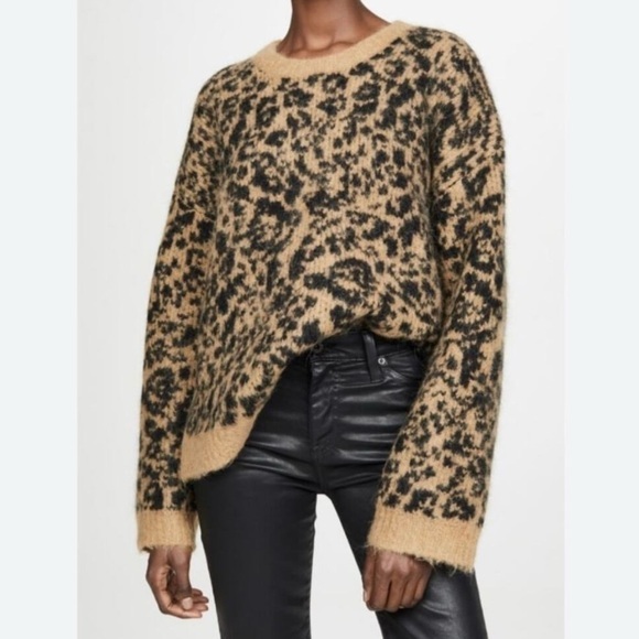 Madewell Sweaters - Madewell Alpaca Wool Leopard Crewneck Thick Cozy Sweater‎ Size Small